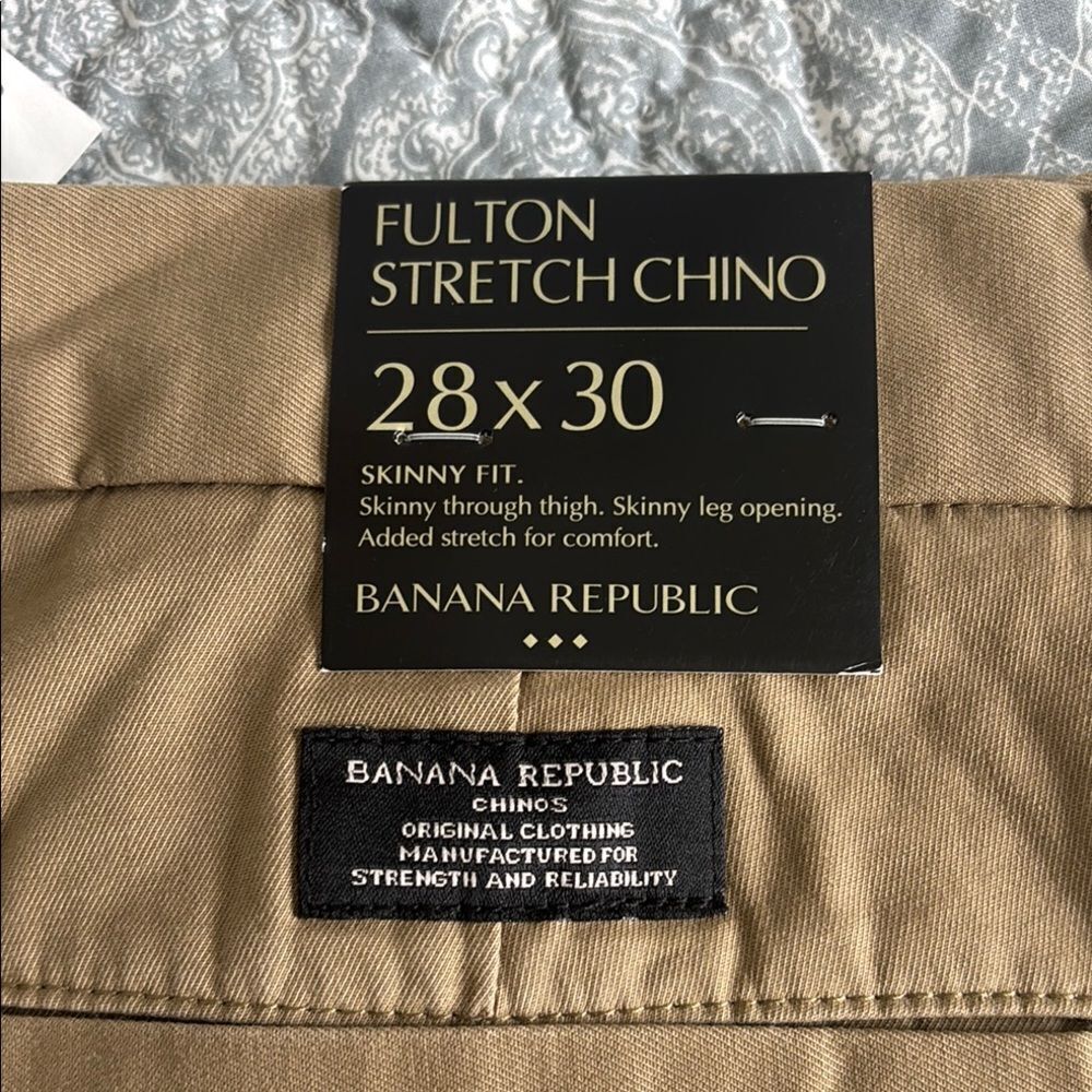 NWT Banana Republic Fulton Stretch Chino 28x30 - Picture 5 of 7
